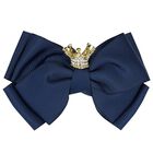 Girls Navy Bow Hairclip, 1, hi-res