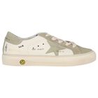 Ivory & Green Logo Trainers, 1, hi-res