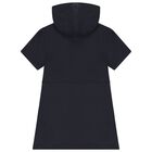 Girls Navy Blue Logo Dress, 2, hi-res