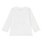 Younger White Teddy Bear Logo Long Sleeve Top, 1, hi-res