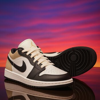 Black, White & Ivory Air Jordan 1 Low Trainers
