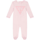 Baby Girls Pink Logo Babygrow, 2, hi-res