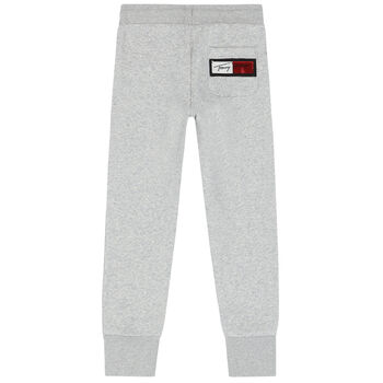 Boys Grey Logo Joggers
