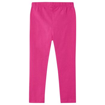 Girls Pink Logo Leggings