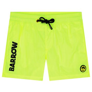 Boys Neon Green Logo Swim Shorts