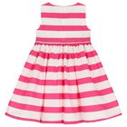 Girls Ivory & Pink Striped Dress, 2, hi-res