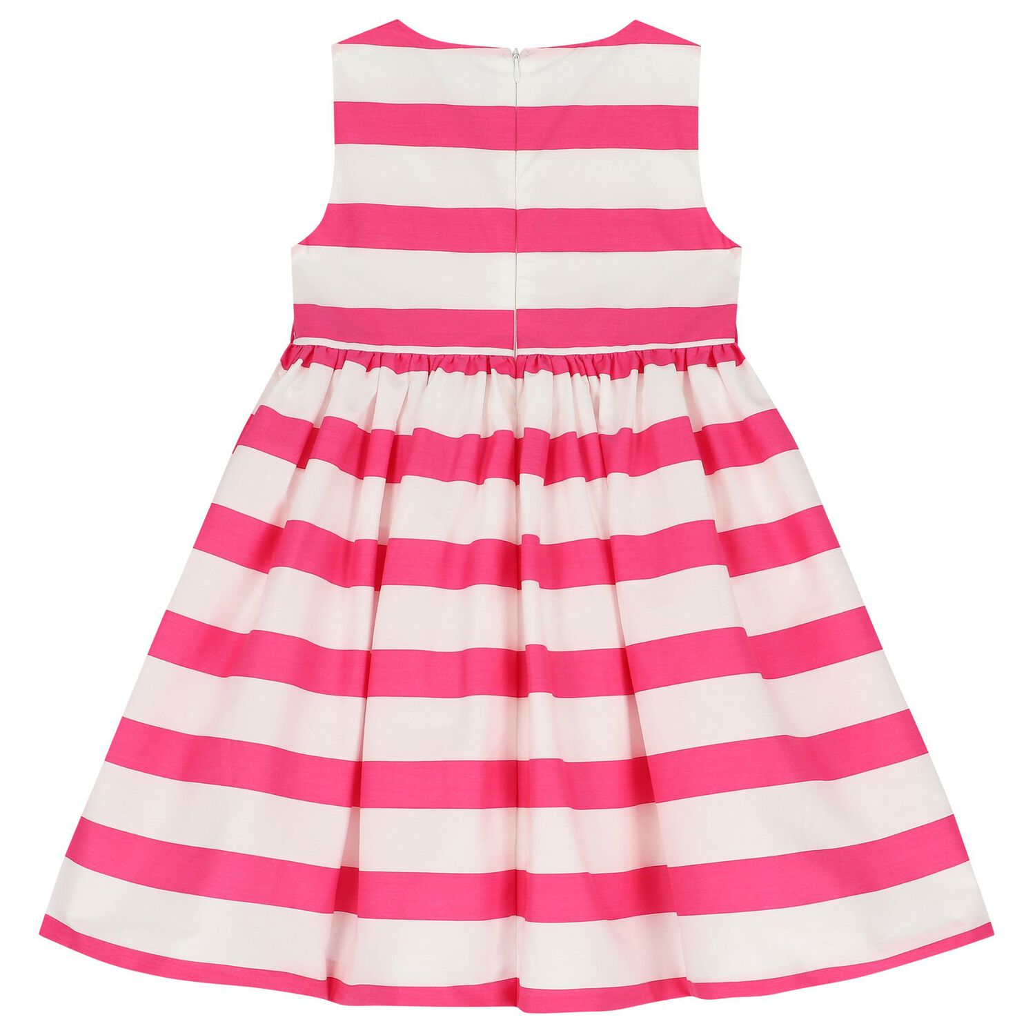 Girls Ivory & Pink Striped Dress, 2, hi-res