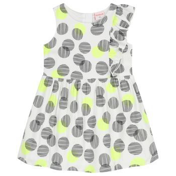 Girls White Polka Dots Dress