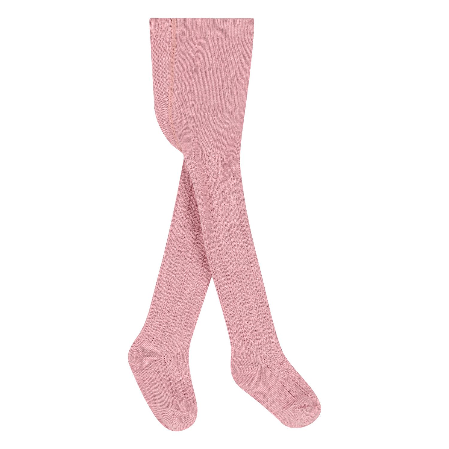 Younger Girls Pink Knitted Tights, 1, hi-res