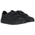 Boys Black Logo Leather Trainers, 1, hi-res