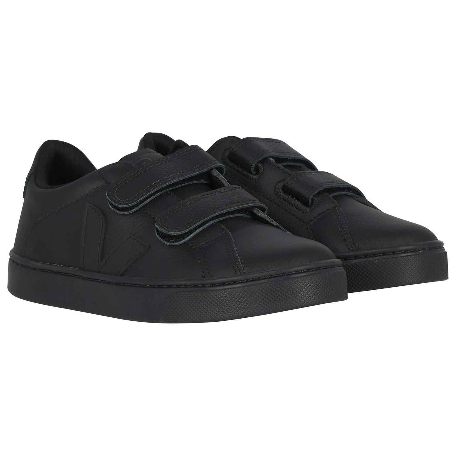 Boys Black Logo Leather Trainers, 1, hi-res