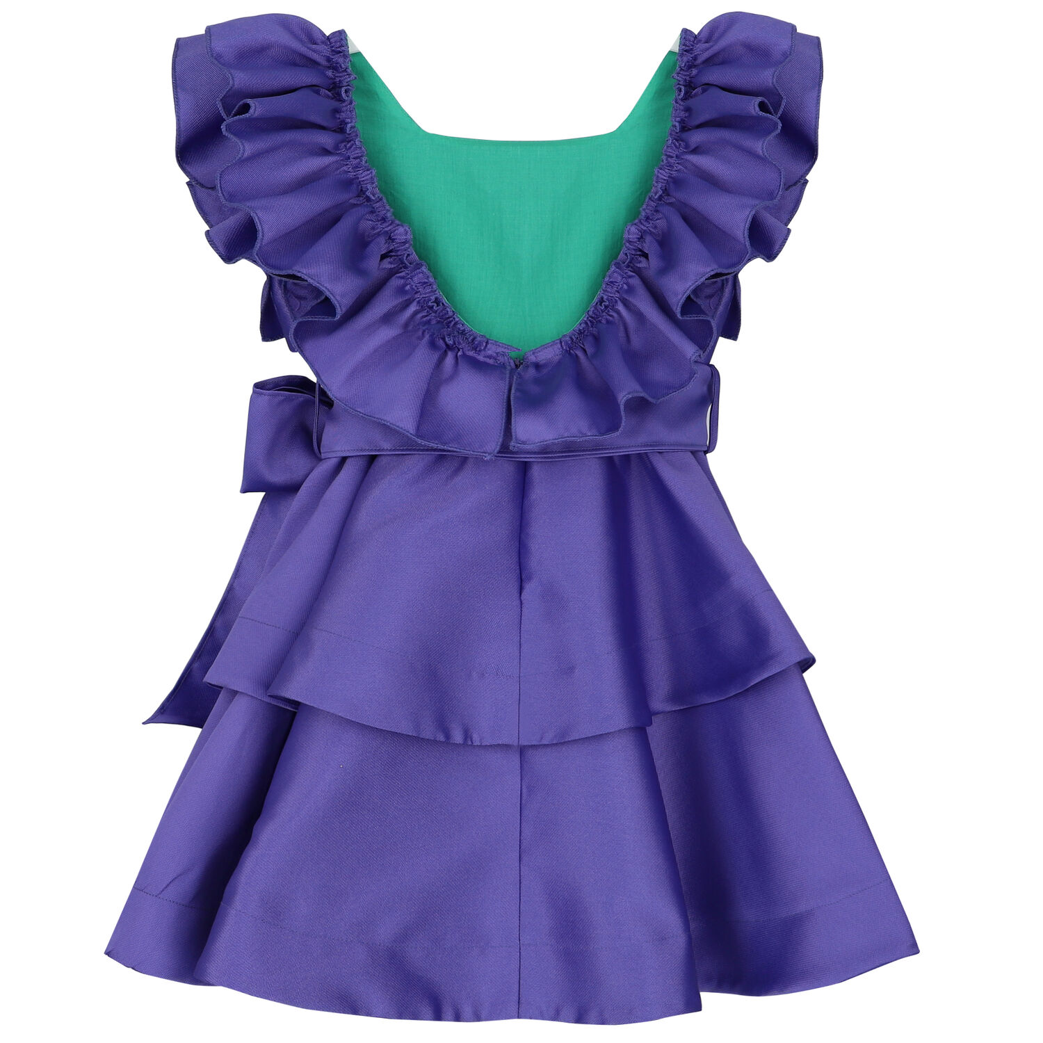 Girls Purple Ruffled Dress, 1, hi-res image number null