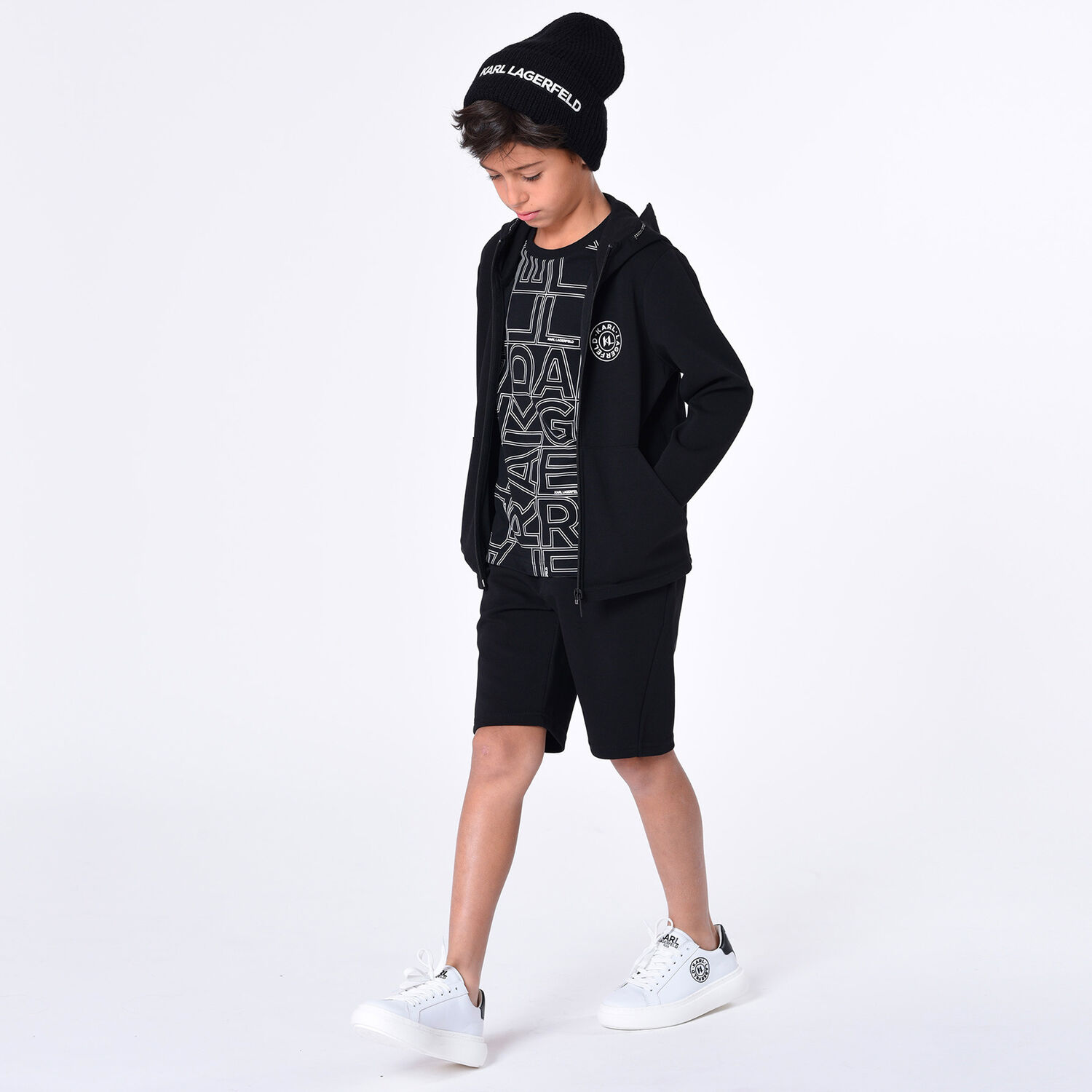 Boys Black Logo Shorts, 1, hi-res image number null
