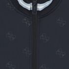 Boys Navy Blue Logo Zip Up Top, 1, hi-res
