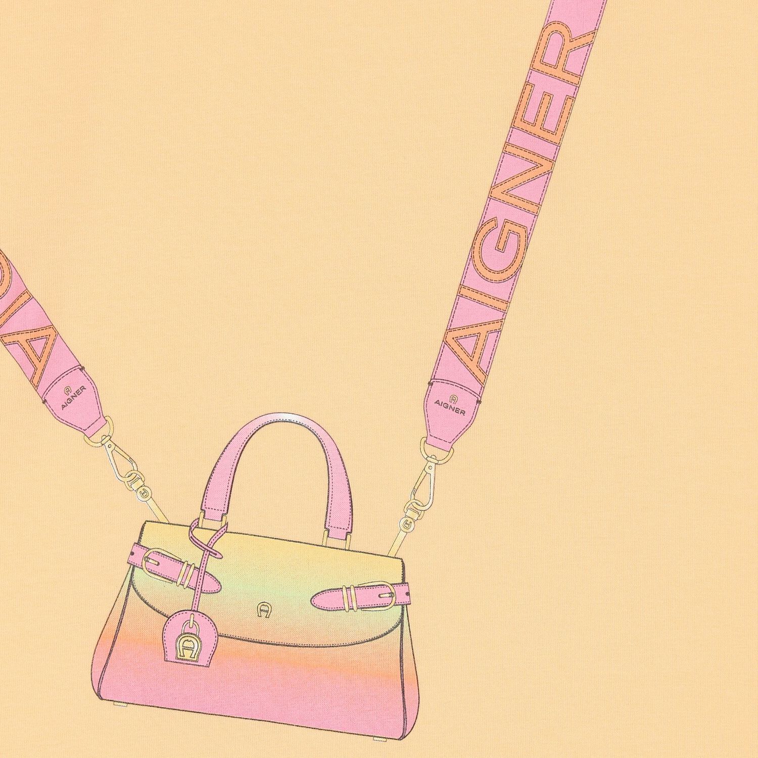 Girls Orange Logo Bag Dress, 2, hi-res