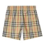 Boys Beige Check Swim Shorts, 1, hi-res