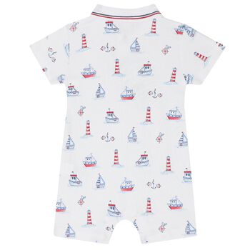 Baby Boys White Seas The Day Rompers