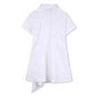Girls White Diamante Logo Shirt Dress , 1, hi-res