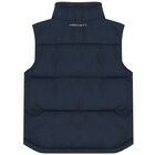 Boys Navy Logo Gilet, 1, hi-res