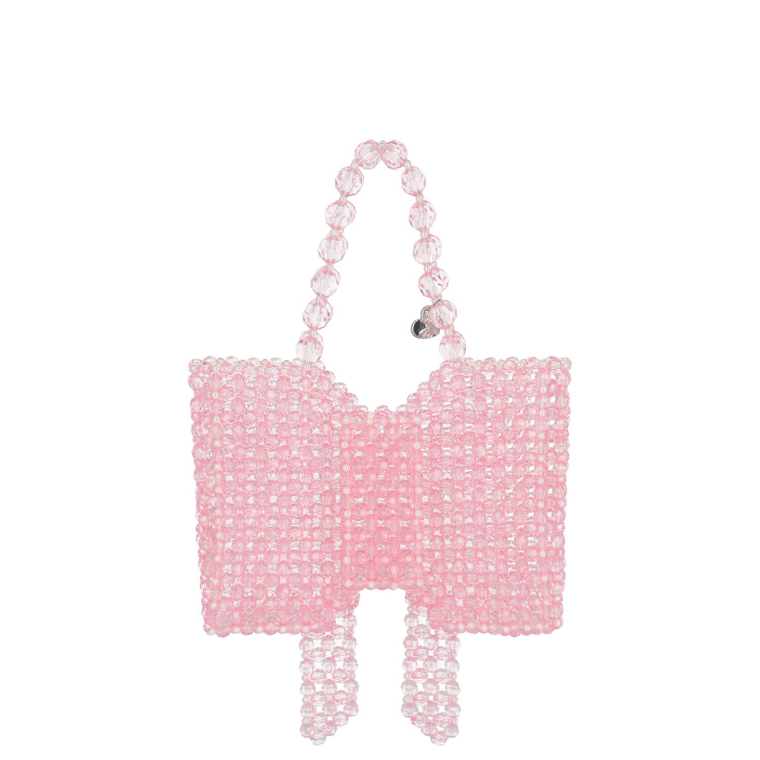 Girls Pink Crystal Beads Hand Bag, 1, hi-res