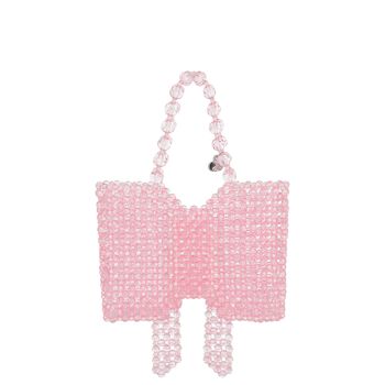 Girls Pink Crystal Beads Hand Bag