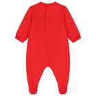 Red Teddy Bear Logo Babygrow, 4, hi-res