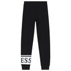 Girls Black Logo Joggers, 1, hi-res