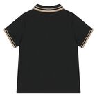 Younger Boys Black Logo Polo Shirt, 1, hi-res