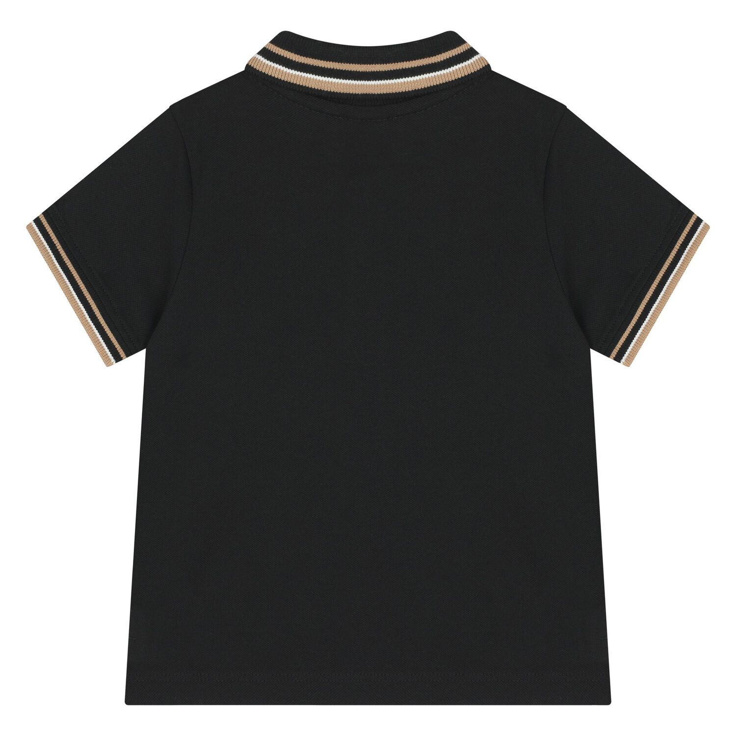 Younger Boys Black Logo Polo Shirt, 1, hi-res