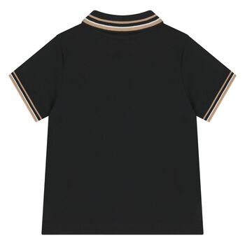 Younger Boys Black Logo Polo Shirt