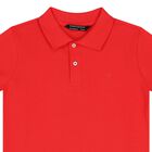 Boys Red Logo Polo Shirt, 2, hi-res