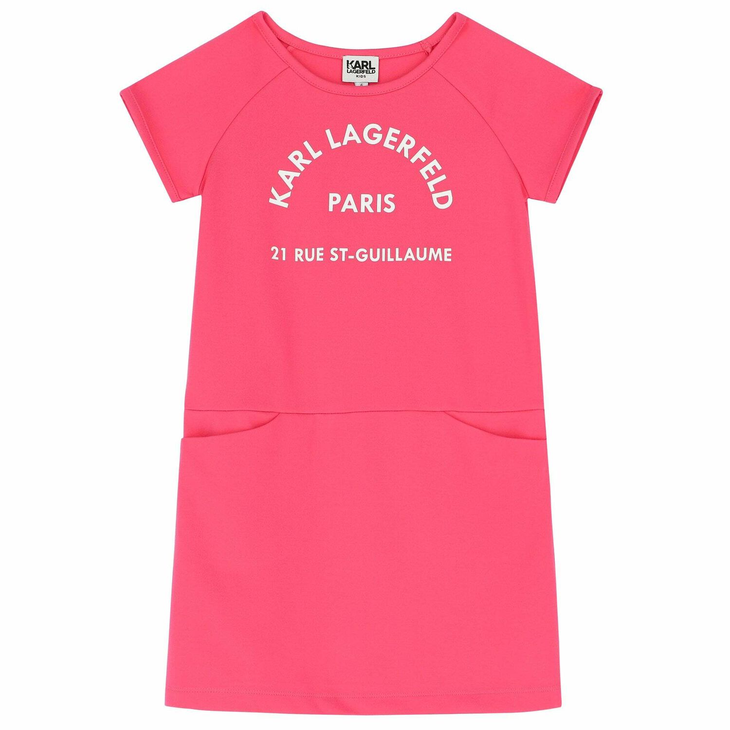 Girls Pink Logo Dress, 1, hi-res