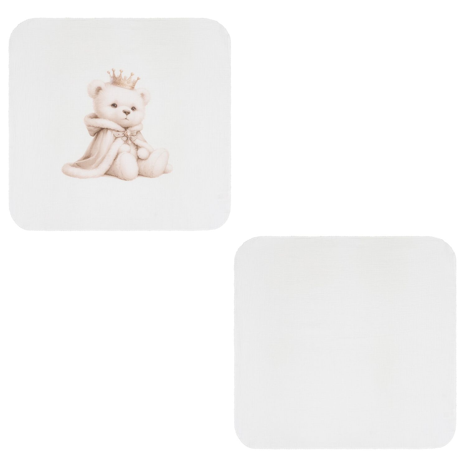Ivory Teddy Bear Baby Muslin  Swaddles ( 2-Pack ), 1, hi-res