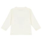 Younger Boys Ivory Logo Long Sleeve Top, 1, hi-res