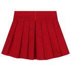 Girls Red Pleated Skirt, 1, hi-res