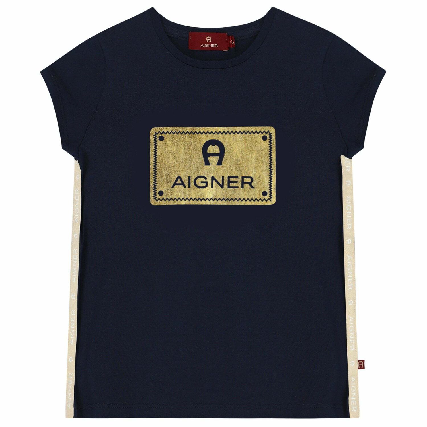 Girls Navy Blue Logo T-shirt, 1, hi-res image number null