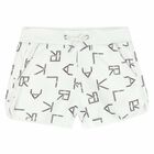 Girls White Logo Shorts, 1, hi-res