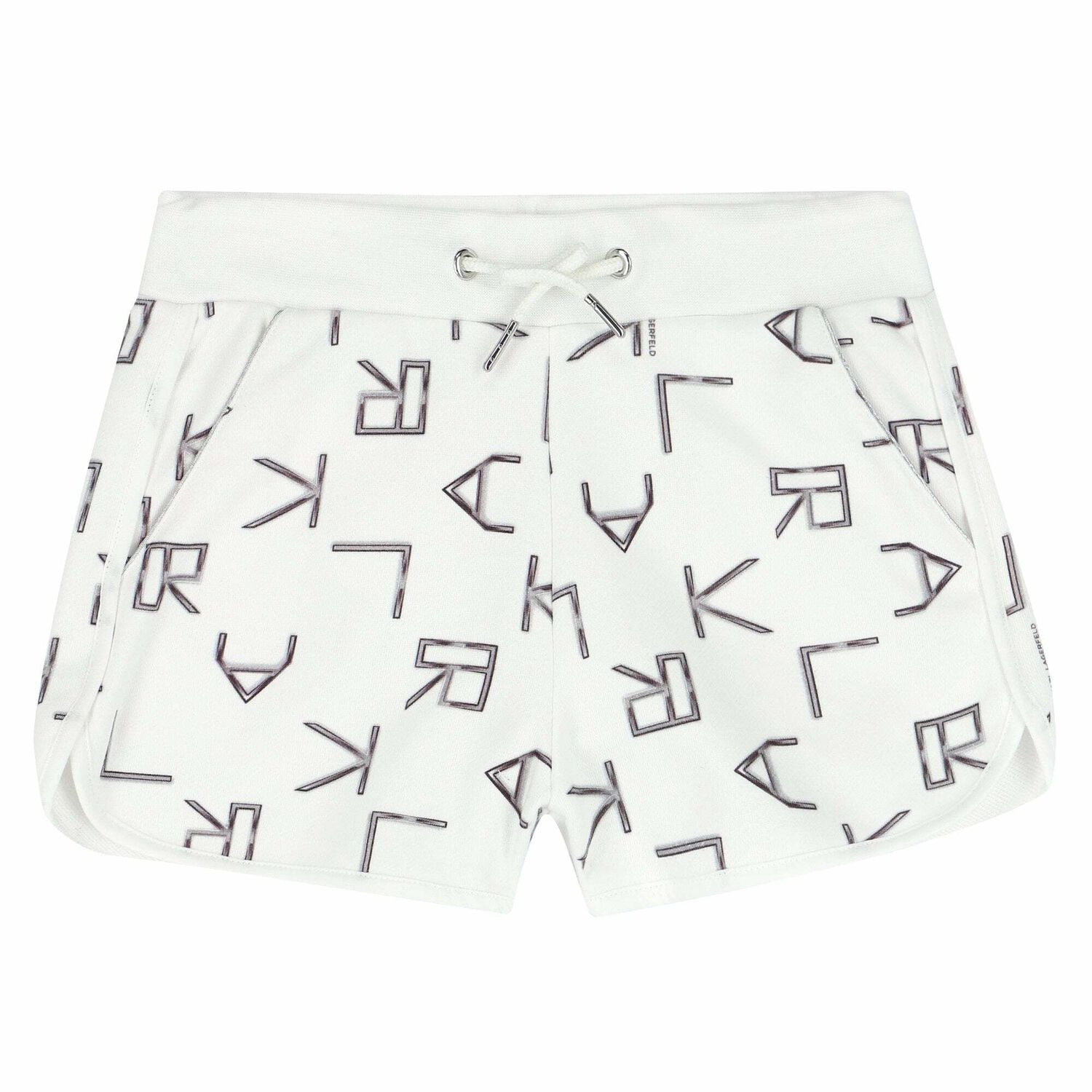Girls White Logo Shorts, 1, hi-res