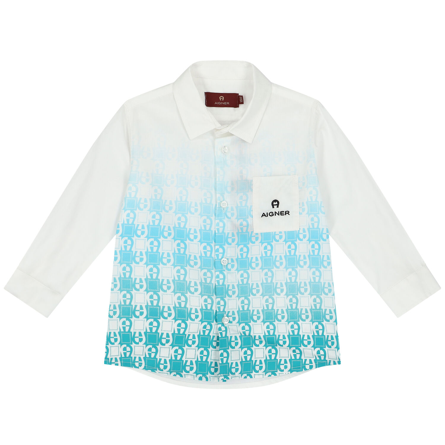 Younger Boys White Logo Shirt, 1, hi-res