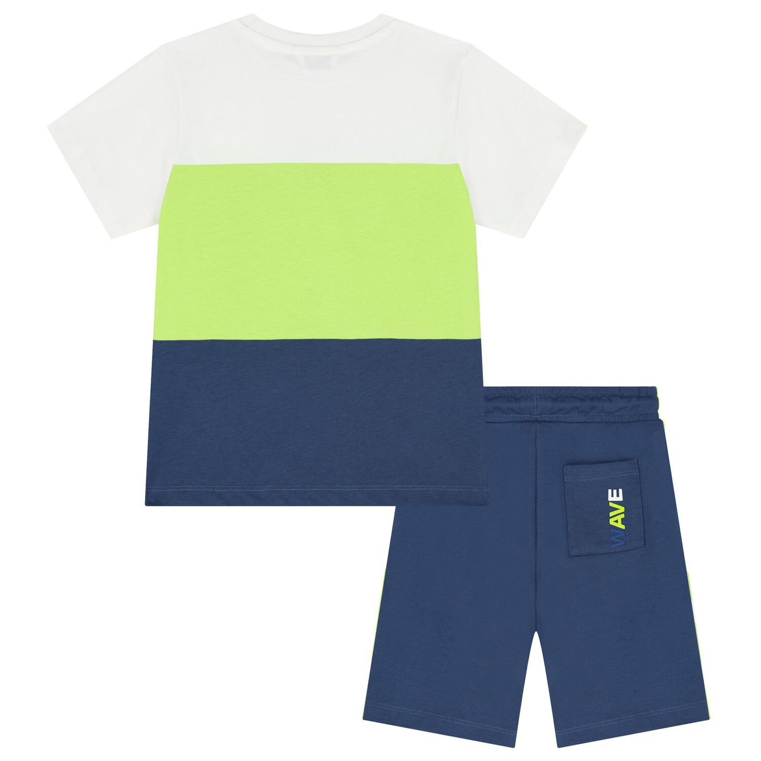 Boys White, Green, & Navy Blue Shorts Set, 1, hi-res image number null