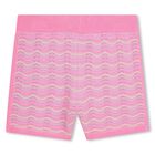 Girls Pink & Purple Crochet Knit Shorts, 1, hi-res