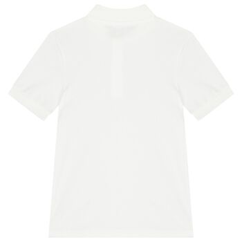 Boys White Logo Polo Shirt
