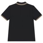 Boys Black Logo Polo Shirt, 2, hi-res