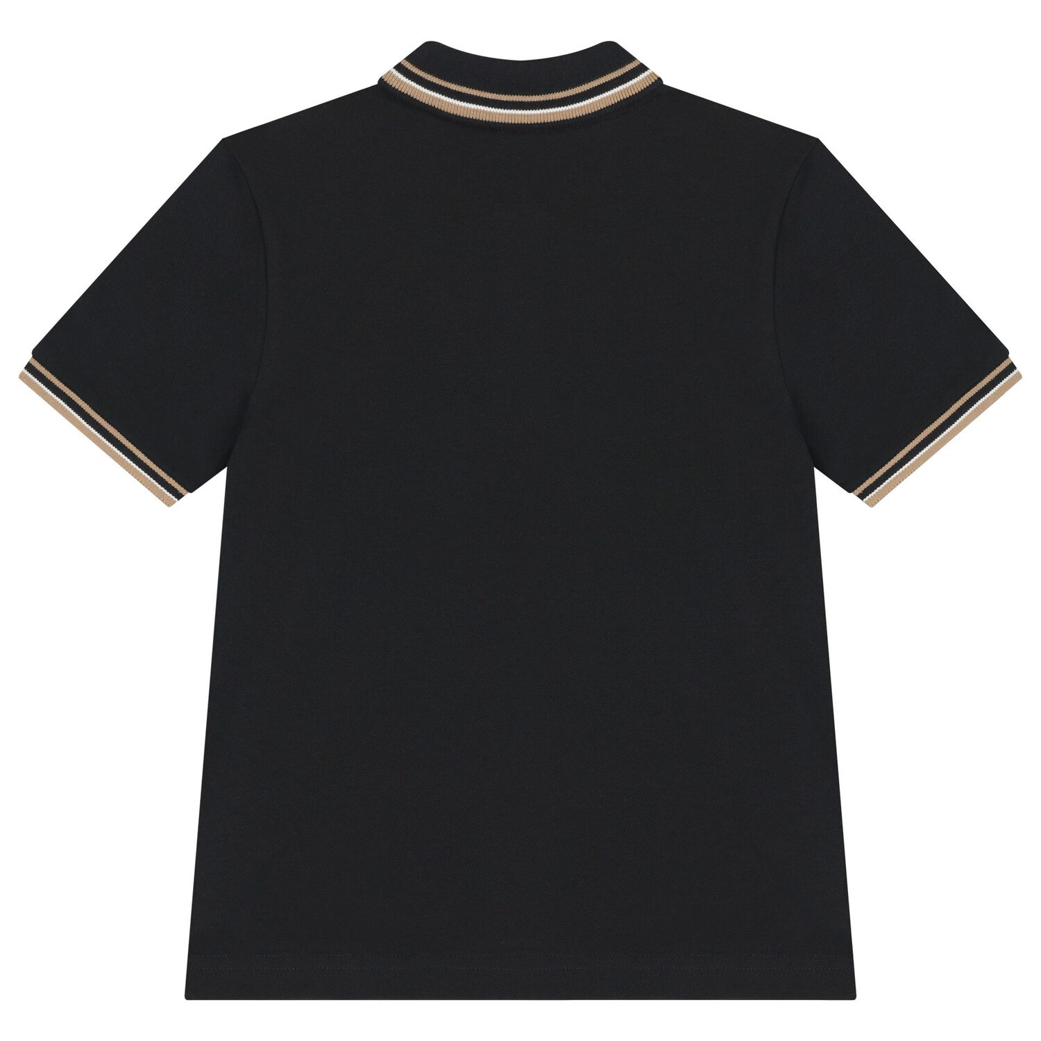 Boys Black Logo Polo Shirt, 2, hi-res