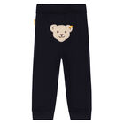 Baby Boys Navy Teddy Joggers, 1, hi-res