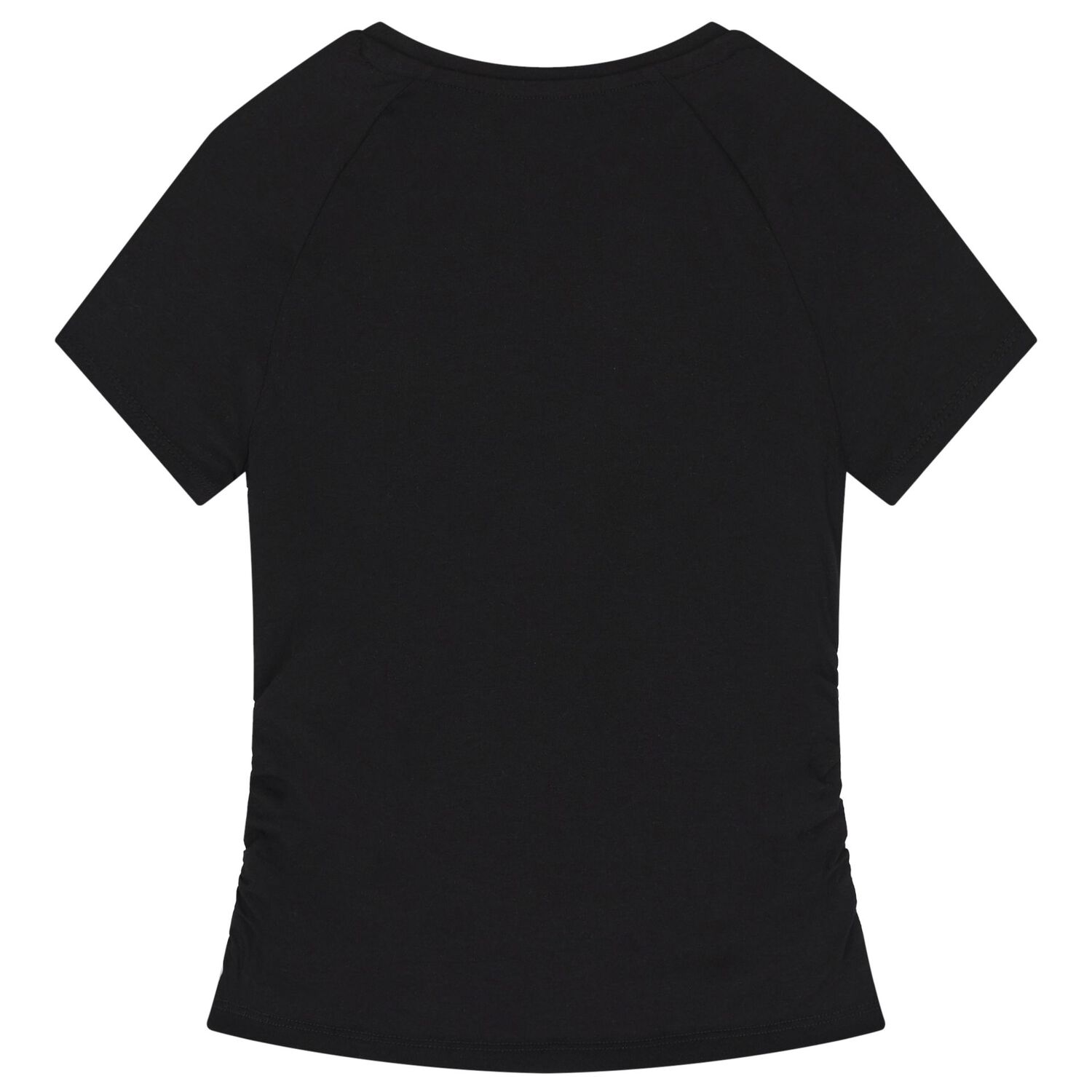 Girls Black Embellished Logo T-Shirt, 4, hi-res