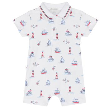 Baby Boys White Seas The Day Rompers