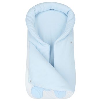 Baby Boys Blue & White Teddy Bear Nest