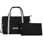 Black Logo Baby Changing Bag, 1, hi-res