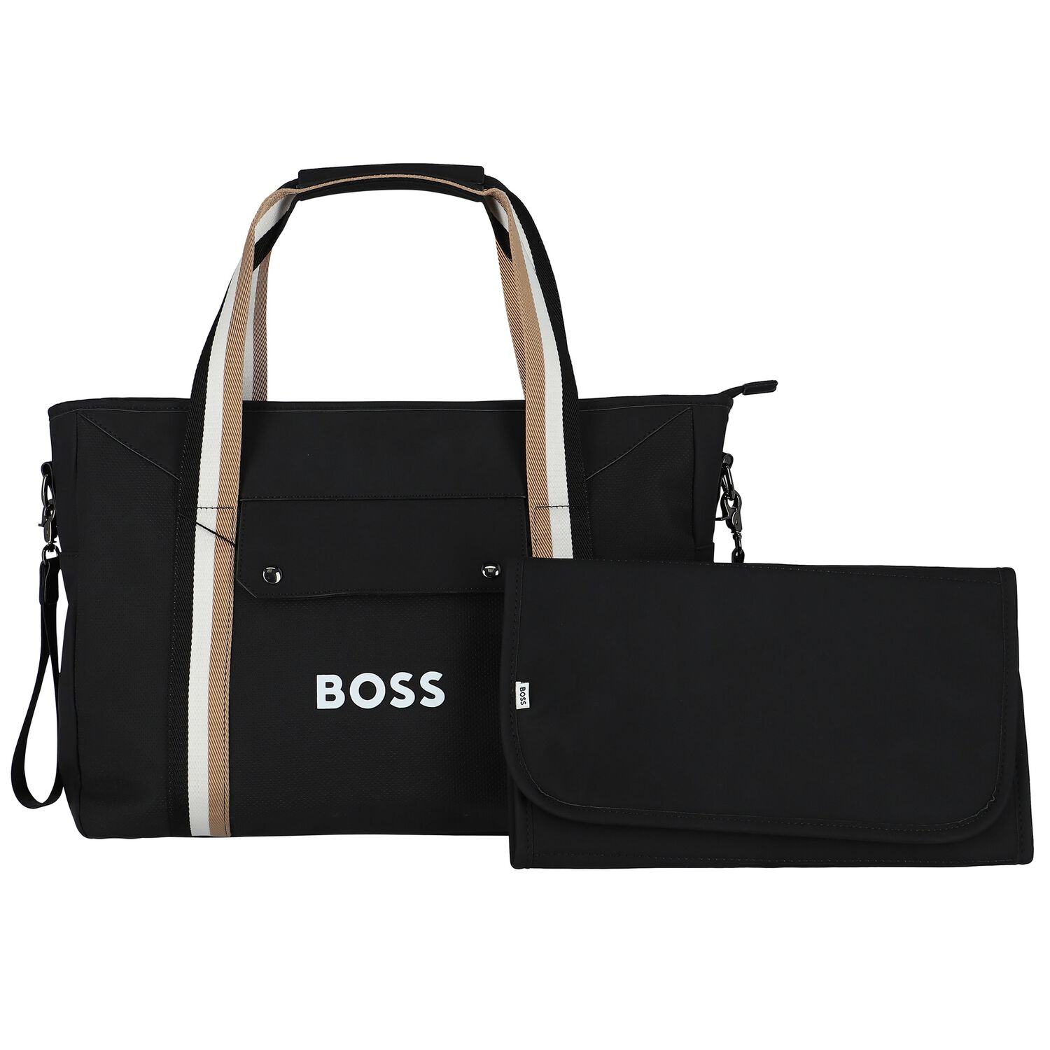 Black Logo Baby Changing Bag, 1, hi-res